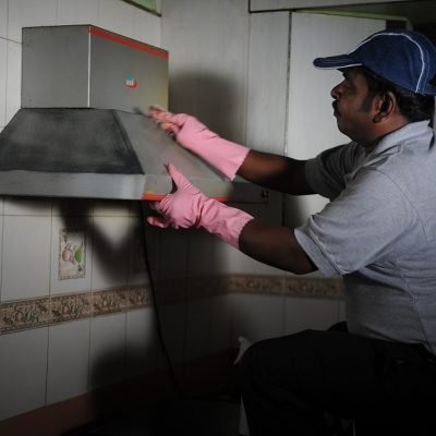 Cleaning a kitchen